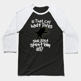 Christmas Cat 9 Lives Baseball T-Shirt